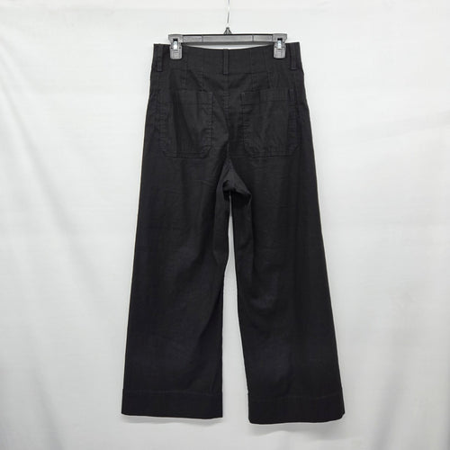Maeve by Anthropologie Black Linen Blend Wide Leg Crop Pants - Size 30
