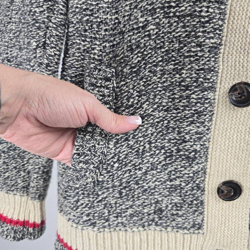 Roots Cabin Canada Wool Blend Shawl Collar Cardigan Sweater - Size M
