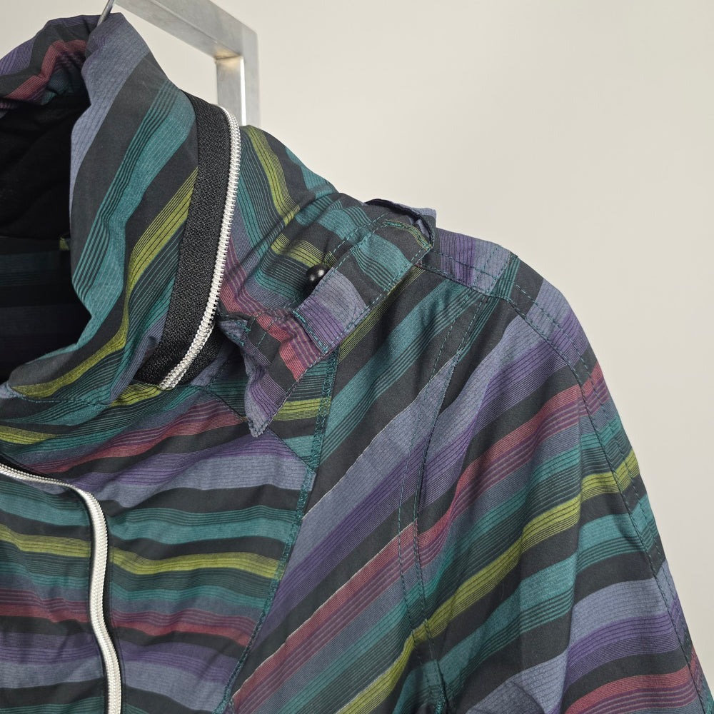 Lululemon Hustle Jacket Multi Poncho Stripe Hooded Running Jacket Size 8