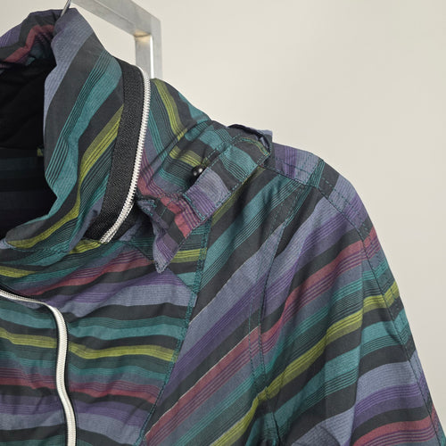 Lululemon Hustle Jacket Multi Poncho Stripe Hooded Running Jacket Size 8