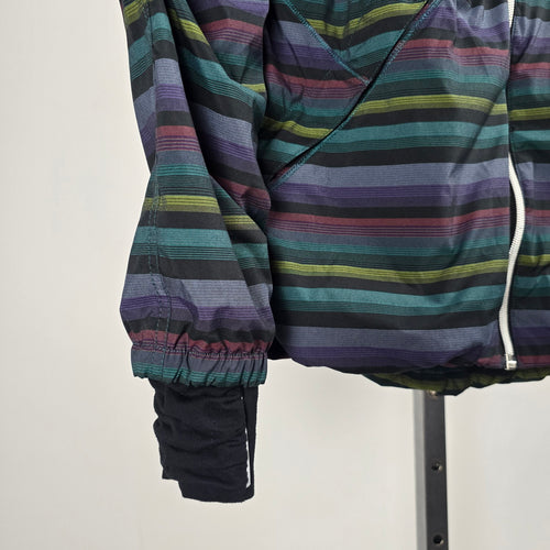 Lululemon Hustle Jacket Multi Poncho Stripe Hooded Running Jacket Size 8