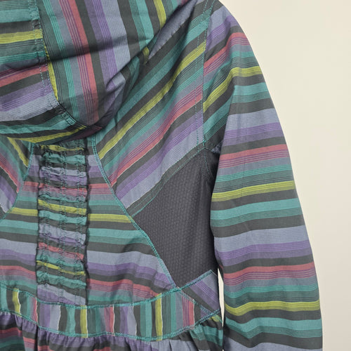 Lululemon Hustle Jacket Multi Poncho Stripe Hooded Running Jacket Size 8