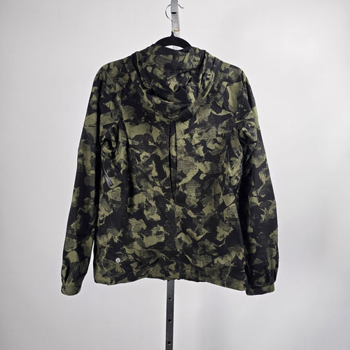 Lululemon Rise & Shine Jacket II Pop Cut Fatigue Green Black Size 8