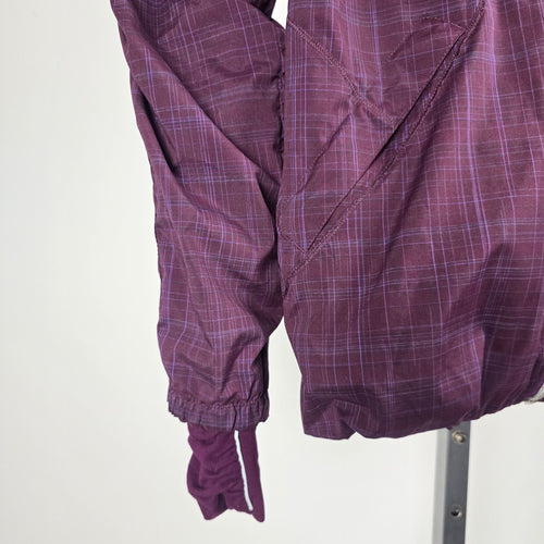 Lululemon Run Hustle Jacket Plum Purple Plaid – Size 8 Hooded Full Zip Jacket