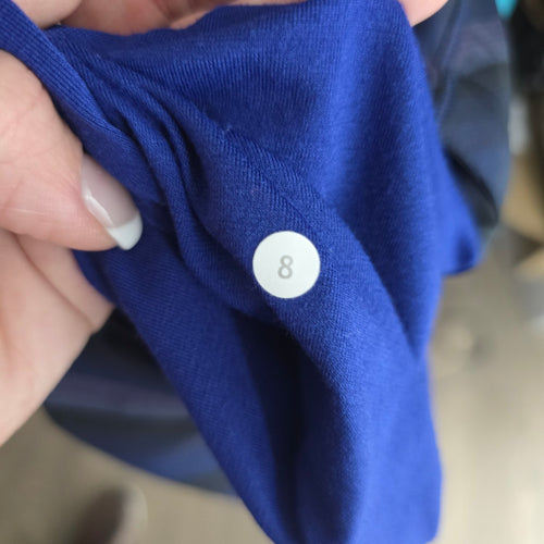 Lululemon Run Hustle Jacket Wish Blue Poncho Stripe Hooded Running Jacket Size 8