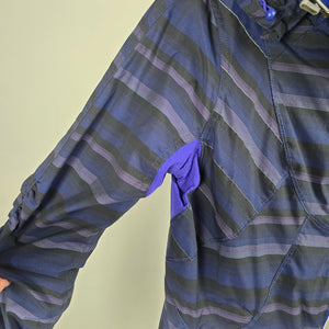 Lululemon Run Hustle Jacket Wish Blue Poncho Stripe Hooded Running Jacket Size 8
