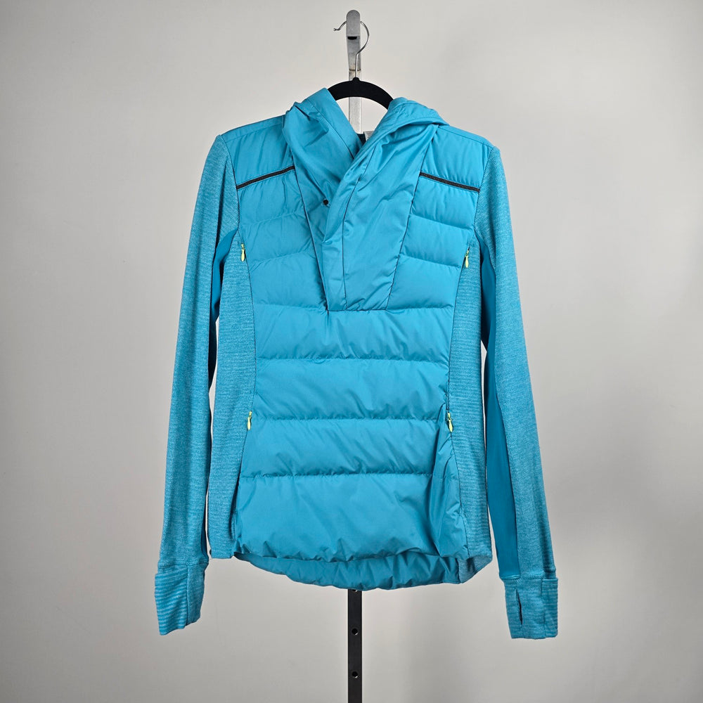Lululemon Fluff Off Pullover Teal Blue Down Running Jacket - Size 8