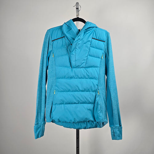 Lululemon Fluff Off Pullover Teal Blue Down Running Jacket - Size 8