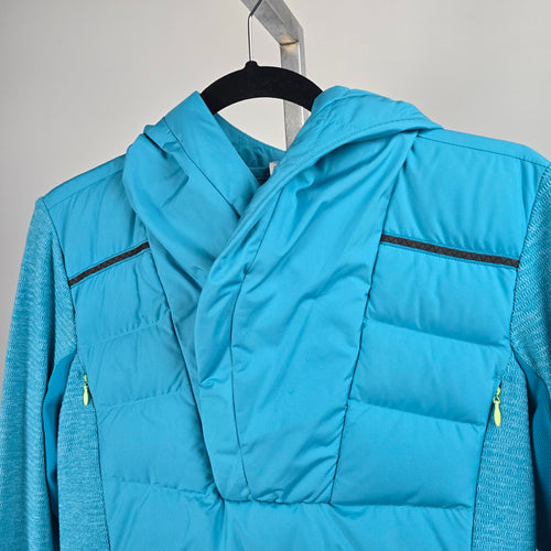 Lululemon Fluff Off Pullover Teal Blue Down Running Jacket - Size 8