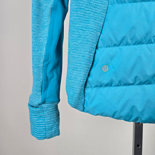 Lululemon Fluff Off Pullover Teal Blue Down Running Jacket - Size 8