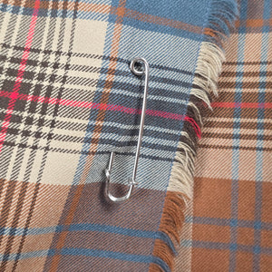 Yves Venet Vintage Paris London Montreal Wool Plaid Kilt Pleated Midi Skirt - Size L/XL