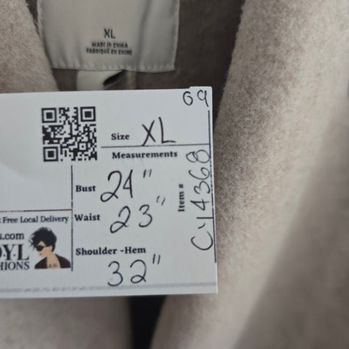 Gentle Fawn Oatmeal Open Front Jacket Size XL
