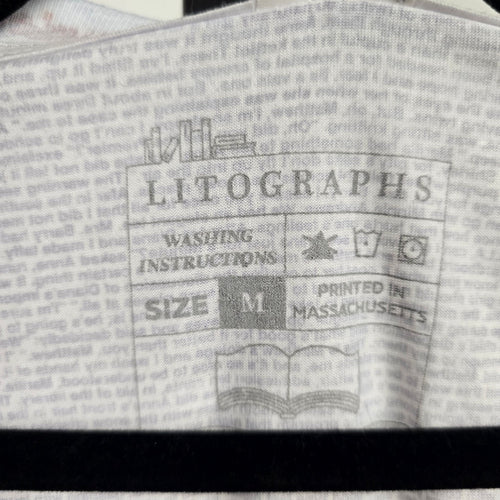 Litographs Anne of Green Gables Text Print V-Neck Tee Size M