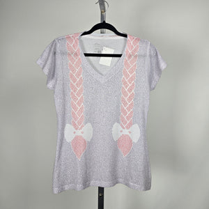 Litographs Anne of Green Gables Text Print V-Neck Tee Size M