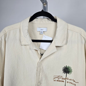 Next Cream Padel Italy Graphic Button-Up Shirt - Size 2XL