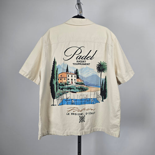 Next Cream Padel Italy Graphic Button-Up Shirt - Size 2XL
