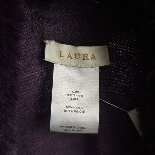 Laura Purple Ombre Cape with Fur Trim - One Size