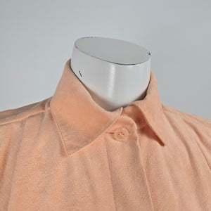 Vintage 1970s Irving Samuel Peach Belted Midi Shirt Dress – Size 6