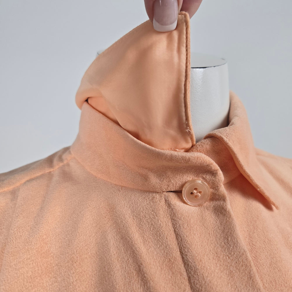 Vintage 1970s Irving Samuel Peach Belted Midi Shirt Dress – Size 6