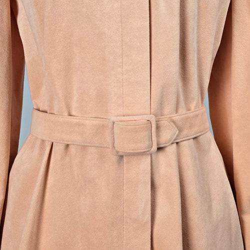 Vintage 1970s Irving Samuel Peach Belted Midi Shirt Dress – Size 6