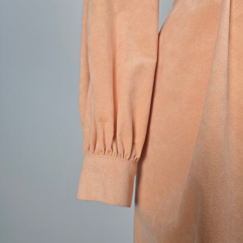 Vintage 1970s Irving Samuel Peach Belted Midi Shirt Dress – Size 6