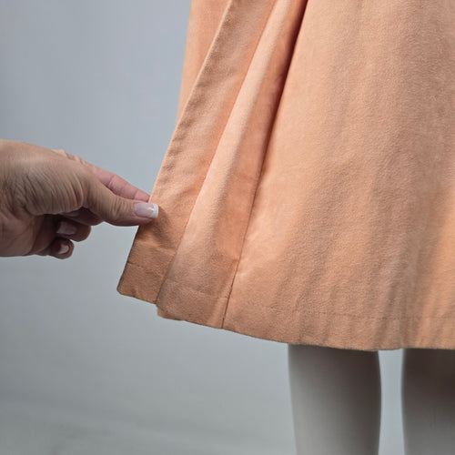 Vintage 1970s Irving Samuel Peach Belted Midi Shirt Dress – Size 6