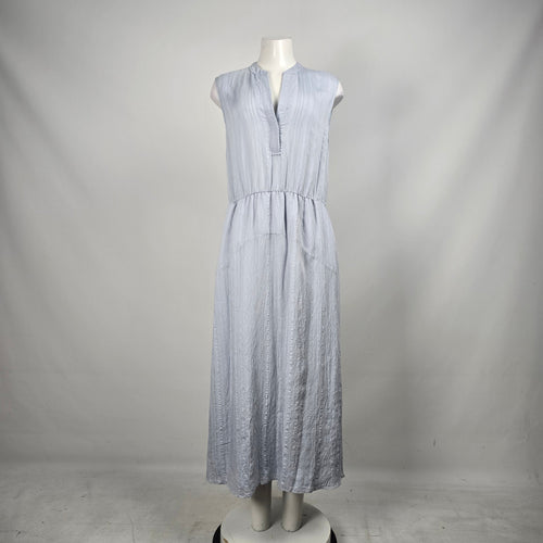 Vince Light Blue Draped Striped Sleeveless Maxi Dress – Size 12