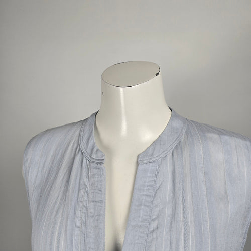 Vince Light Blue Draped Striped Sleeveless Maxi Dress – Size 12