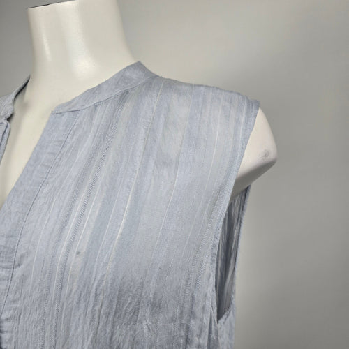 Vince Light Blue Draped Striped Sleeveless Maxi Dress – Size 12
