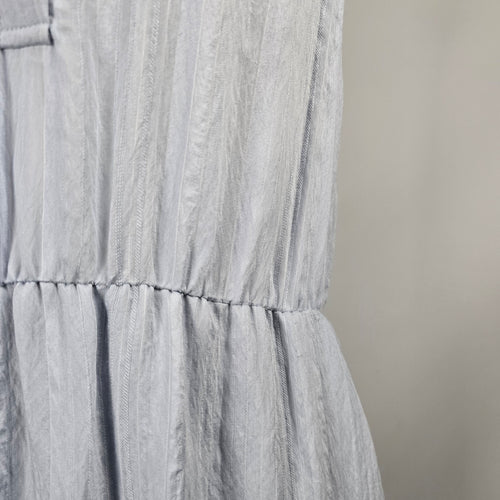 Vince Light Blue Draped Striped Sleeveless Maxi Dress – Size 12