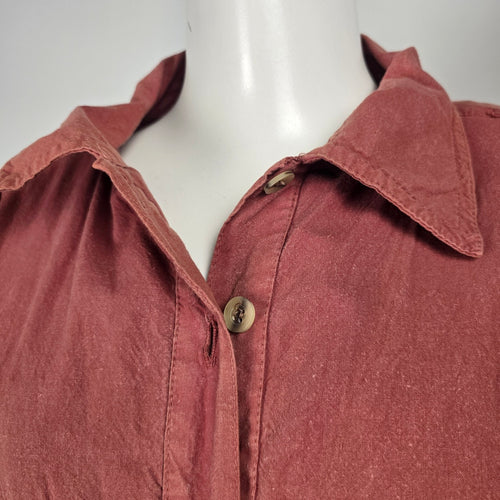Vintage Senza Dusty Rose Cotton Utility Jumpsuit - Size M