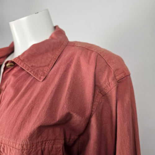 Vintage Senza Dusty Rose Cotton Utility Jumpsuit - Size M