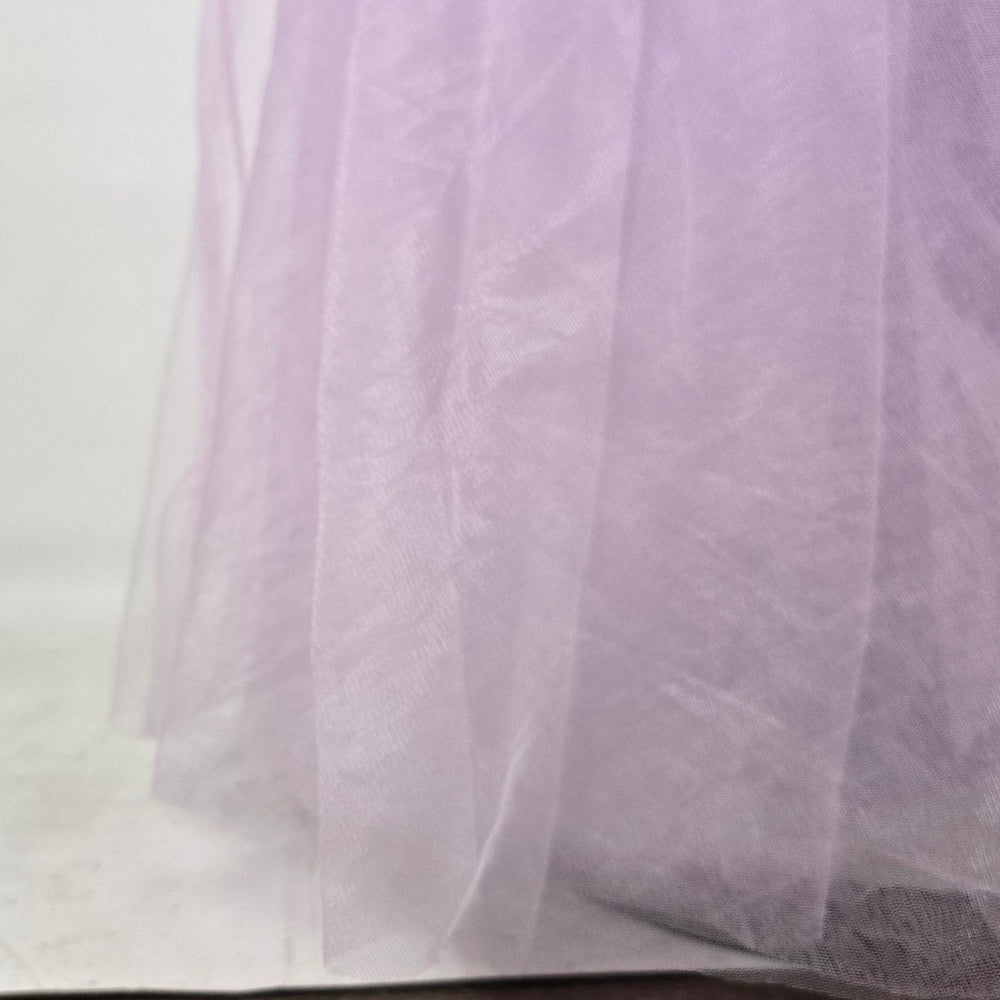 Lilac Floral Embroidered Strapless Tulle Grad Eventwear Gown Size 4