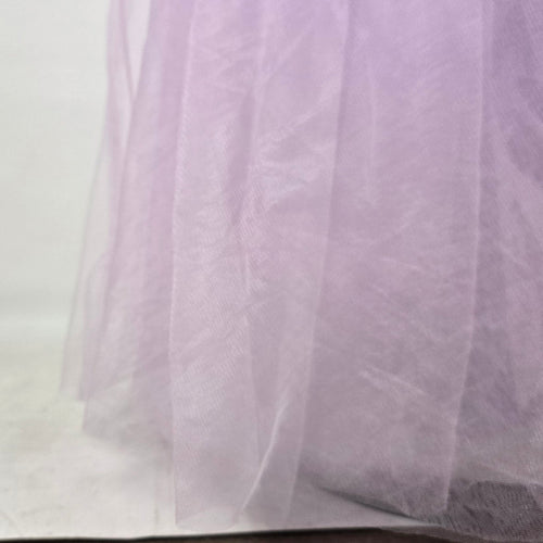 Lilac Floral Embroidered Strapless Tulle Grad Eventwear Gown Size 4