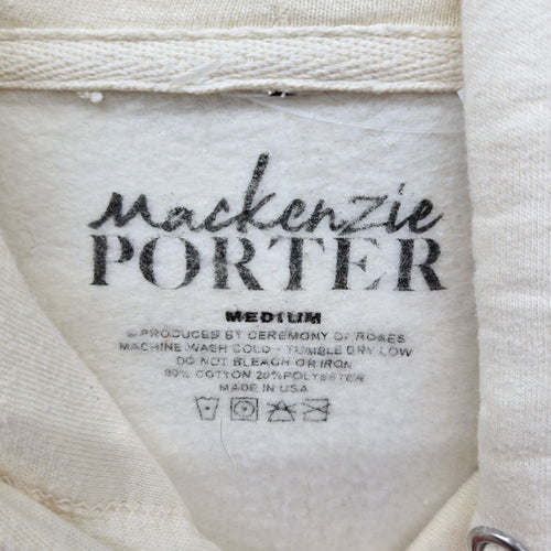 Official Mackenzie Porter Merch Cream Graphic Pullover Hoodie Sweatshirt Size M