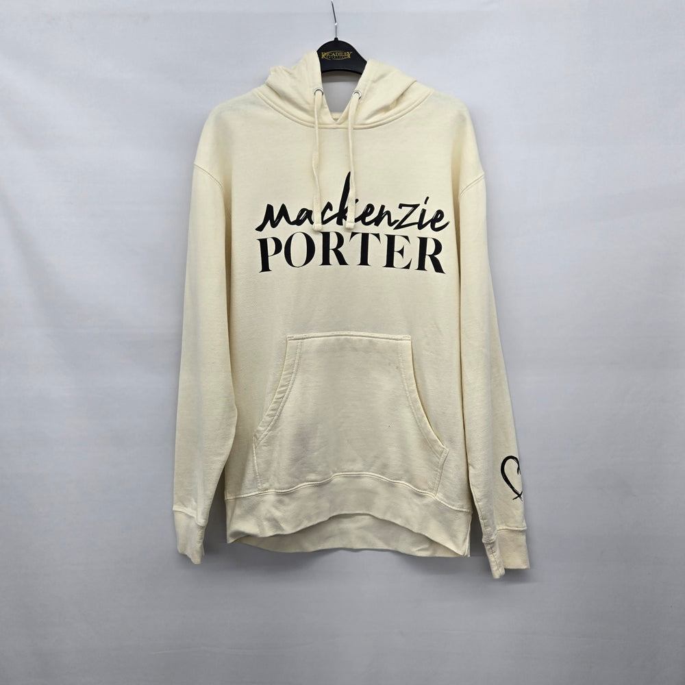 Official Mackenzie Porter Merch Cream Graphic Pullover Hoodie Sweatshirt Size M