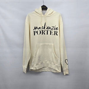 Official Mackenzie Porter Merch Cream Graphic Pullover Hoodie Sweatshirt Size M