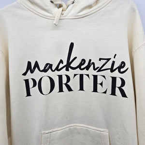 Official Mackenzie Porter Merch Cream Graphic Pullover Hoodie Sweatshirt Size M