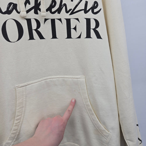 Official Mackenzie Porter Merch Cream Graphic Pullover Hoodie Sweatshirt Size M