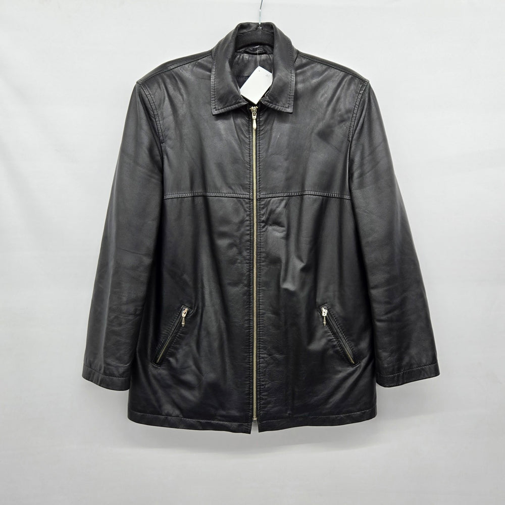 Boutique of Leathers Canada Black Genuine Leather Zip Jacket - Size 1-2X