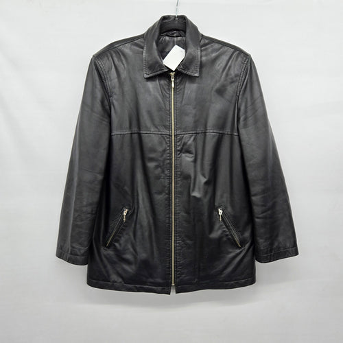 Boutique of Leathers Canada Black Genuine Leather Zip Jacket - Size 1-2X