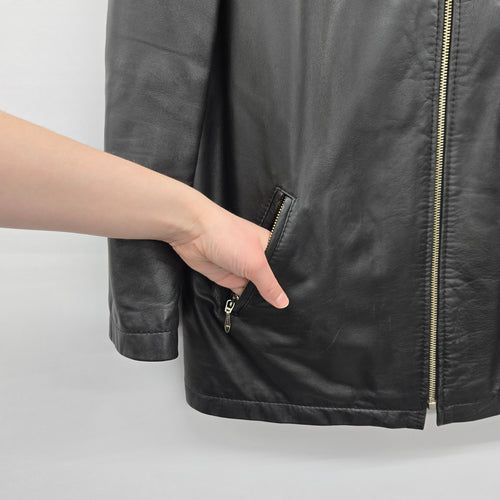 Boutique of Leathers Canada Black Genuine Leather Zip Jacket - Size 1-2X