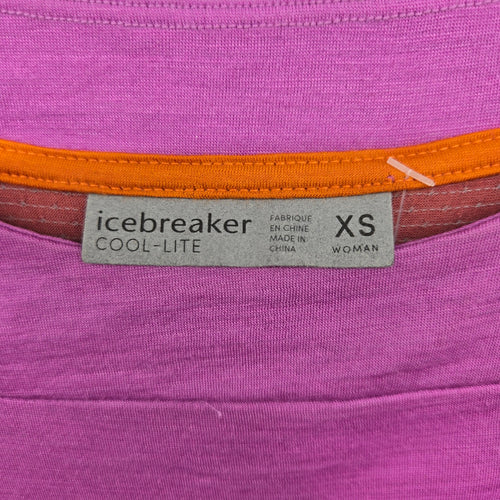 Icebreaker Cool-Lite Women’s Wool Blend Colorblock Short Sleeve Top -Size XS