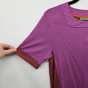 Icebreaker Cool-Lite Women’s Wool Blend Colorblock Short Sleeve Top -Size XS