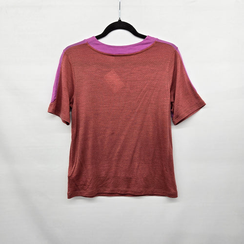 Icebreaker Cool-Lite Women’s Wool Blend Colorblock Short Sleeve Top -Size XS