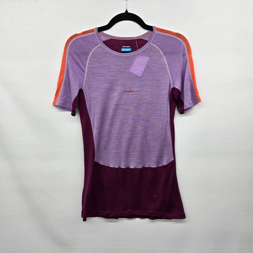 Icebreaker 125 ZoneKnit Women’s Merino Wool Blend Colorblock T-Shirt Purple -Size  S