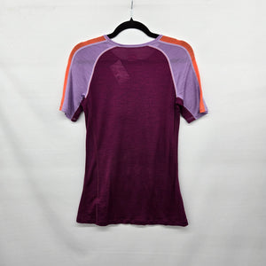 Icebreaker 125 ZoneKnit Women’s Merino Wool Blend Colorblock T-Shirt Purple -Size  S