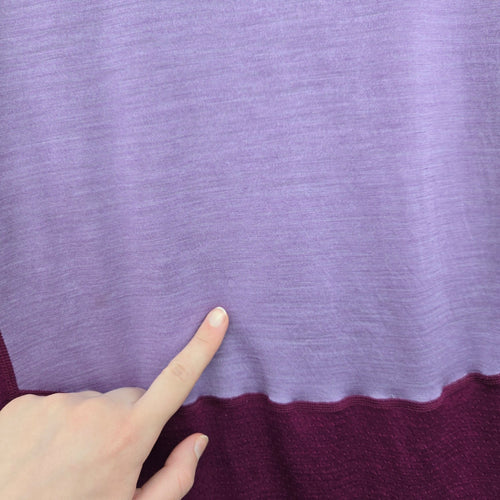Icebreaker 125 ZoneKnit Women’s Merino Wool Blend Colorblock T-Shirt Purple -Size  S