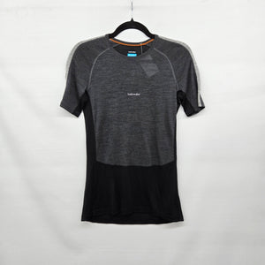 Icebreaker 125 ZoneKnit Women’s Merino Wool Blend T-Shirt Gray Black - Size S