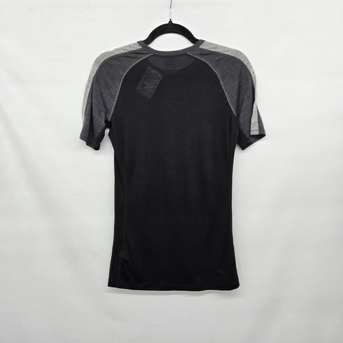 Icebreaker 125 ZoneKnit Women’s Merino Wool Blend T-Shirt Gray Black - Size S